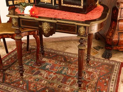 Tavolino da Gioco in Legno Ebanizzato