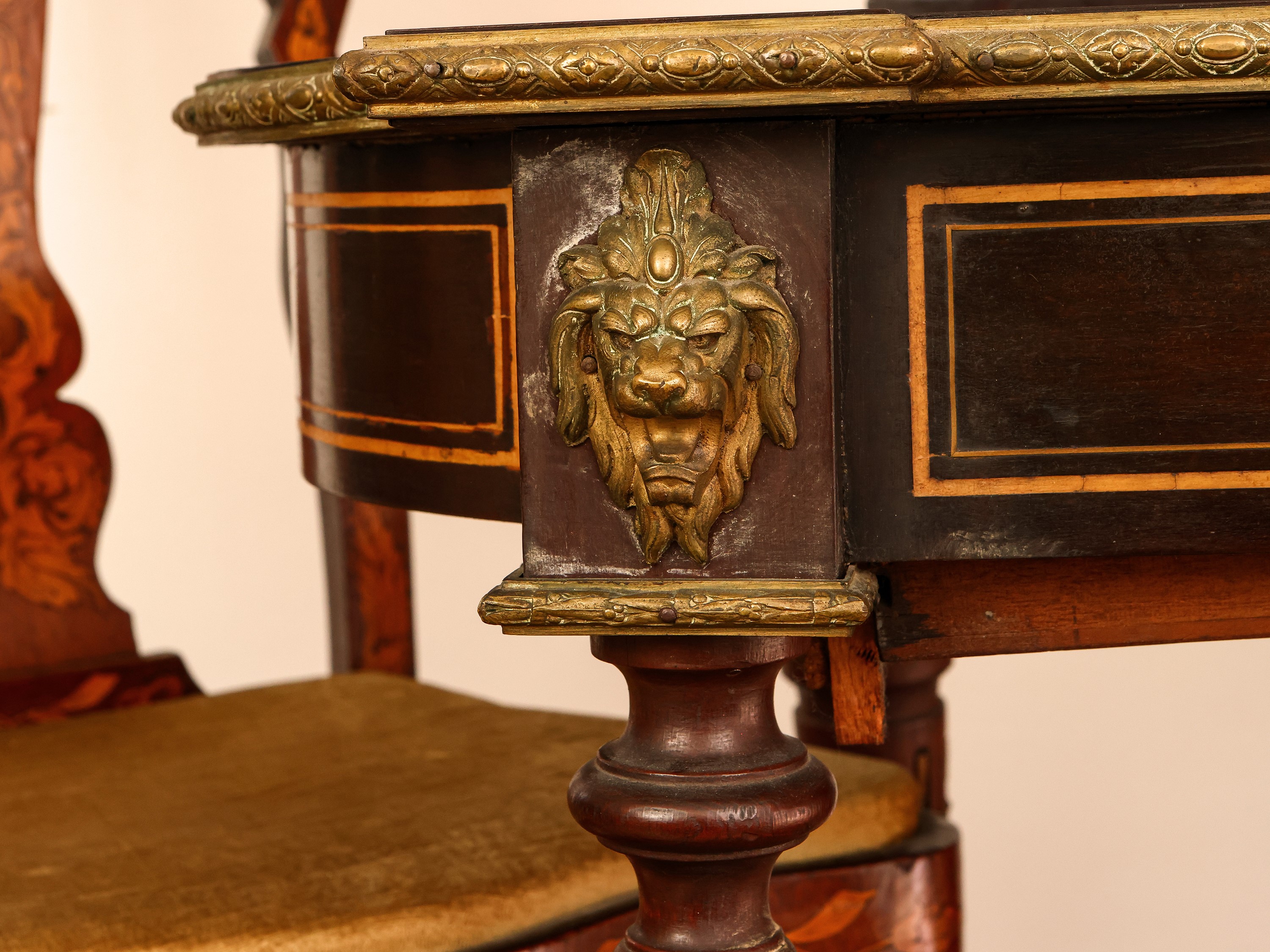 Tavolino da Gioco in Legno Ebanizzato