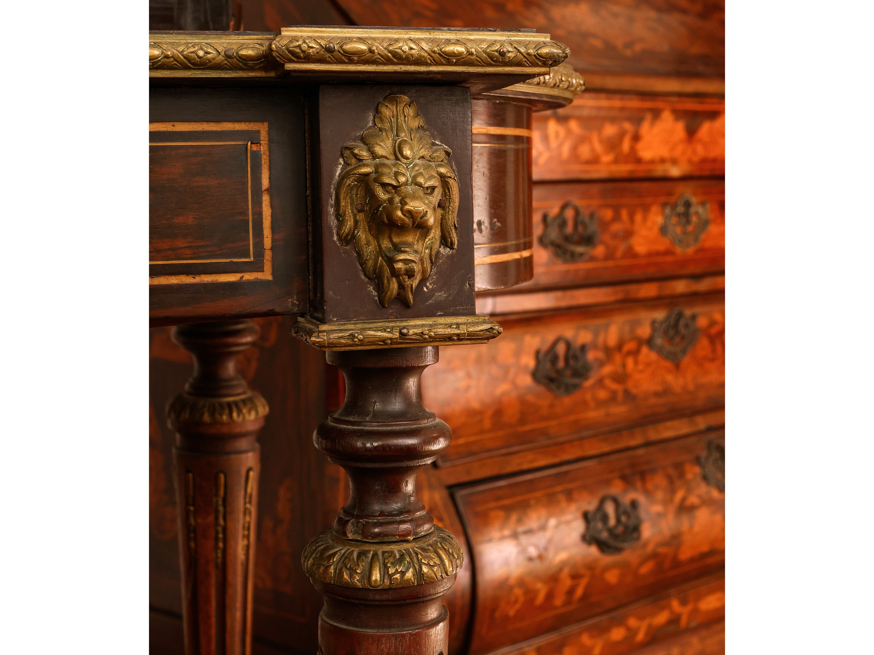 Tavolino da Gioco in Legno Ebanizzato