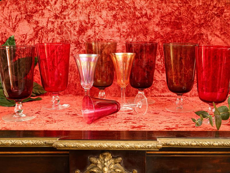 Assortimento di Bicchieri Arlecchino in Vetro Soffiato