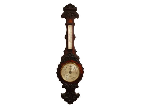 Large wall mounted mahogany barometer, C. W. Dixie London