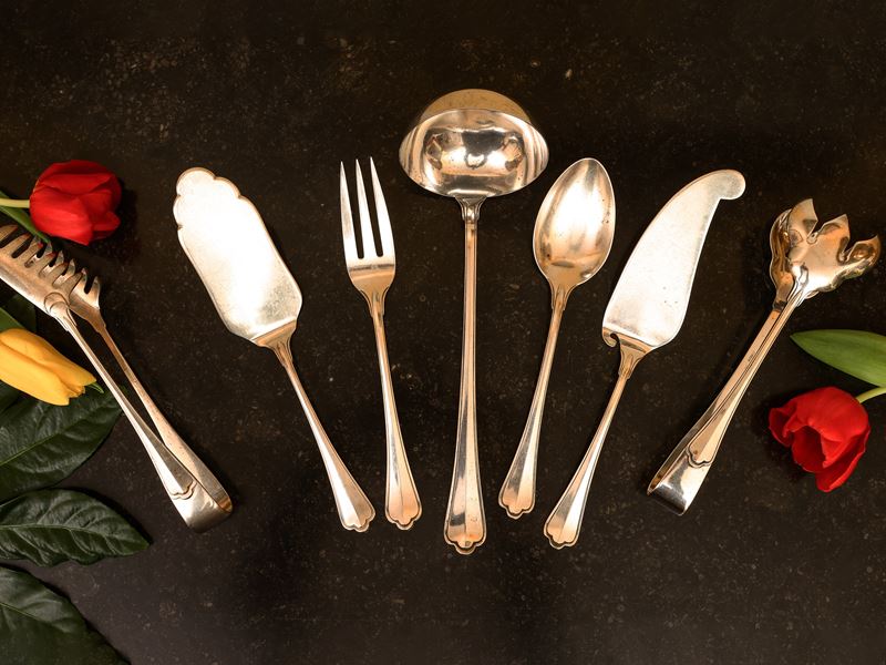 Servizio di posate in argento, modello San Marco