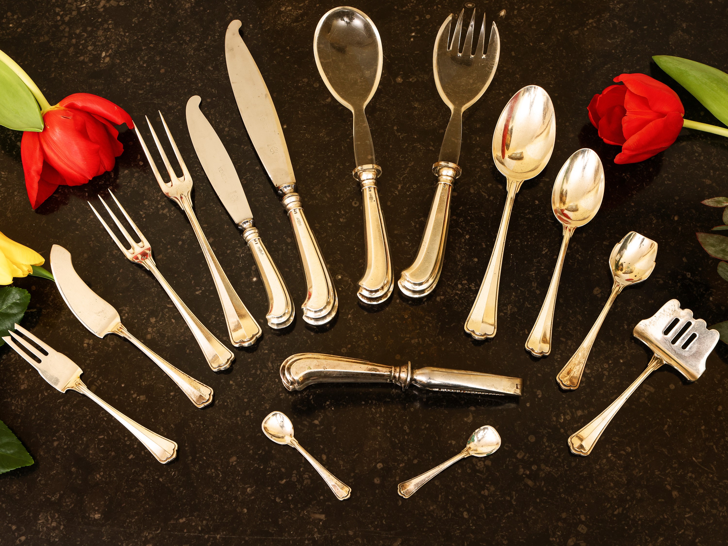 Servizio di posate in argento, modello San Marco