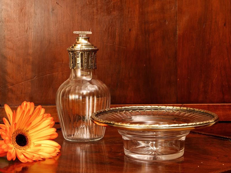 Set da Toilette in Cristallo e Argento Vermeil, Bointaburtet a Paris