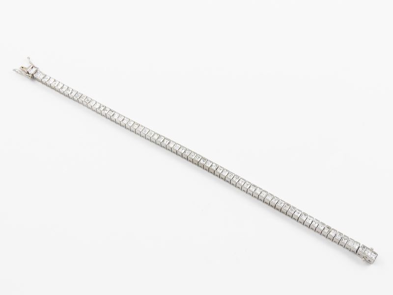 Bracciale Tennis in Platino con Diamanti