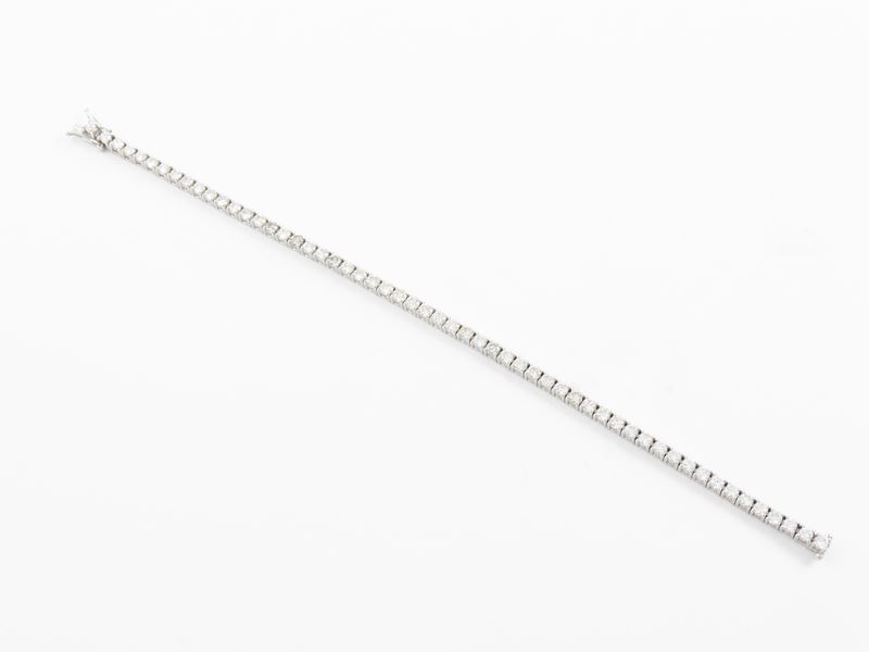 Bracciale Tennis in Oro Bianco con Diamanti