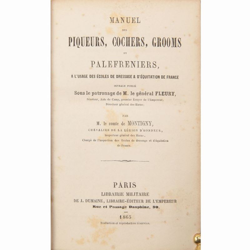 Louis Edme: Vicomte De Montigny - Manuel Des Piqueurs, Cochers, Grooms Et Palefreniers...