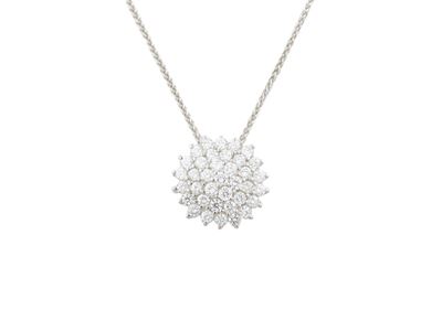 Catenina e Pendente in Oro Bianco con Diamanti