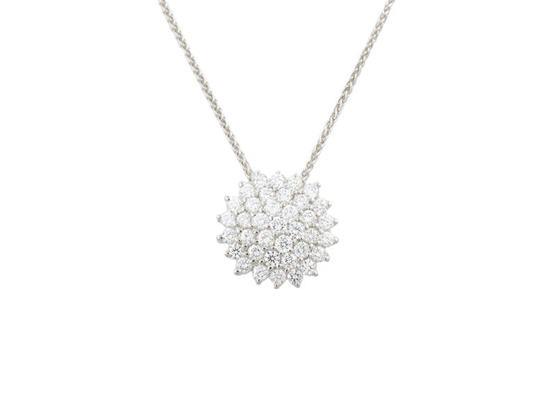 Catenina e Pendente in Oro Bianco con Diamanti