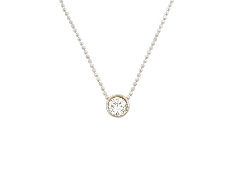 Collana Puntoluce in Oro Bianco con Diamante