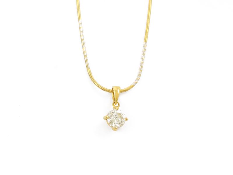 Collana Punto Luce in Oro Giallo Cond Diamante