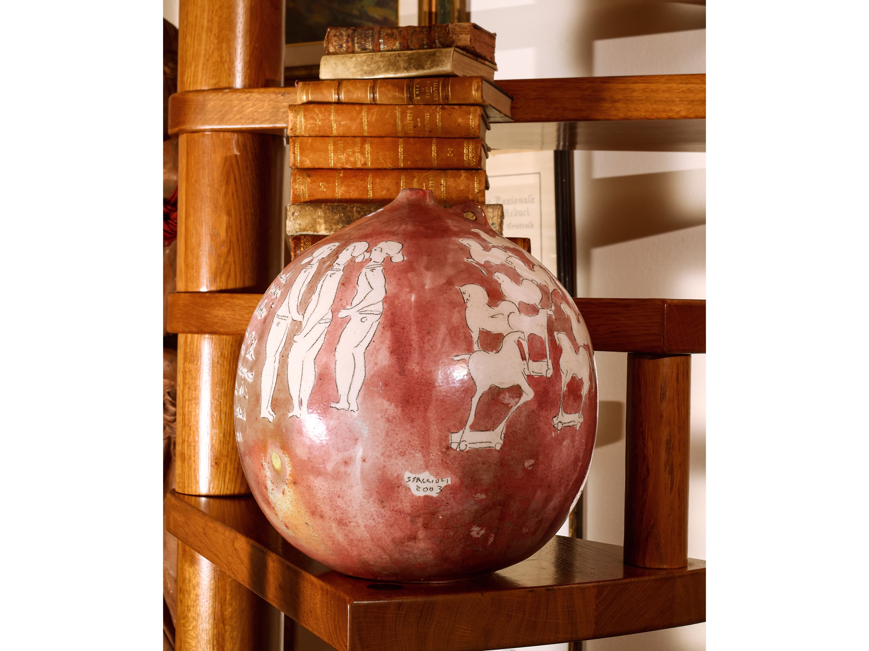 Paolo Staccioli - Vaso Globulare con Cavalli 2003