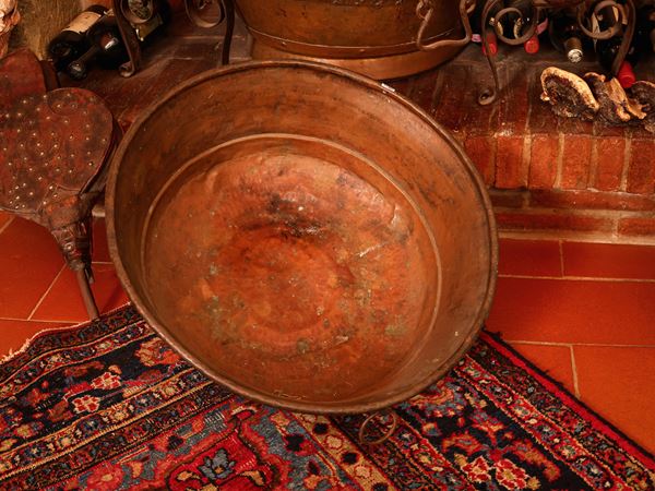Large vintage copper basin