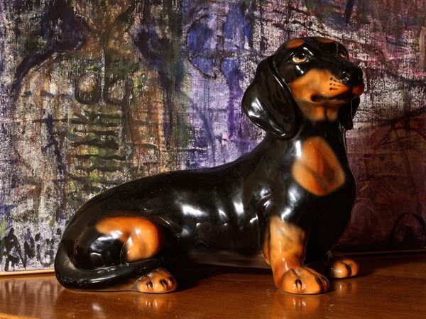 Ceramic dachshund  - Auction The Modern House - Maison Bibelot - Casa d'Aste Firenze - Milano