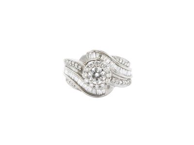Anello a Fascia in Oro Bianco 585/1000 con Diamanti