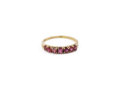 Anello Riviere in Oro Rosa 585/1000 con Rubini