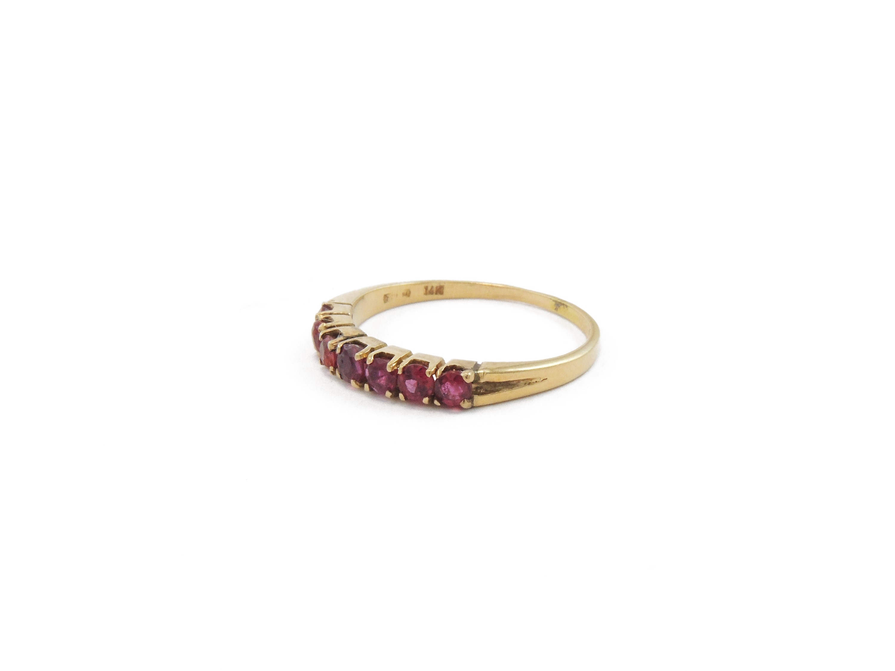 Anello Riviere in Oro Rosa 585/1000 con Rubini