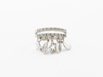 Anello in Oro Bianco con Zirconie Cubiche
