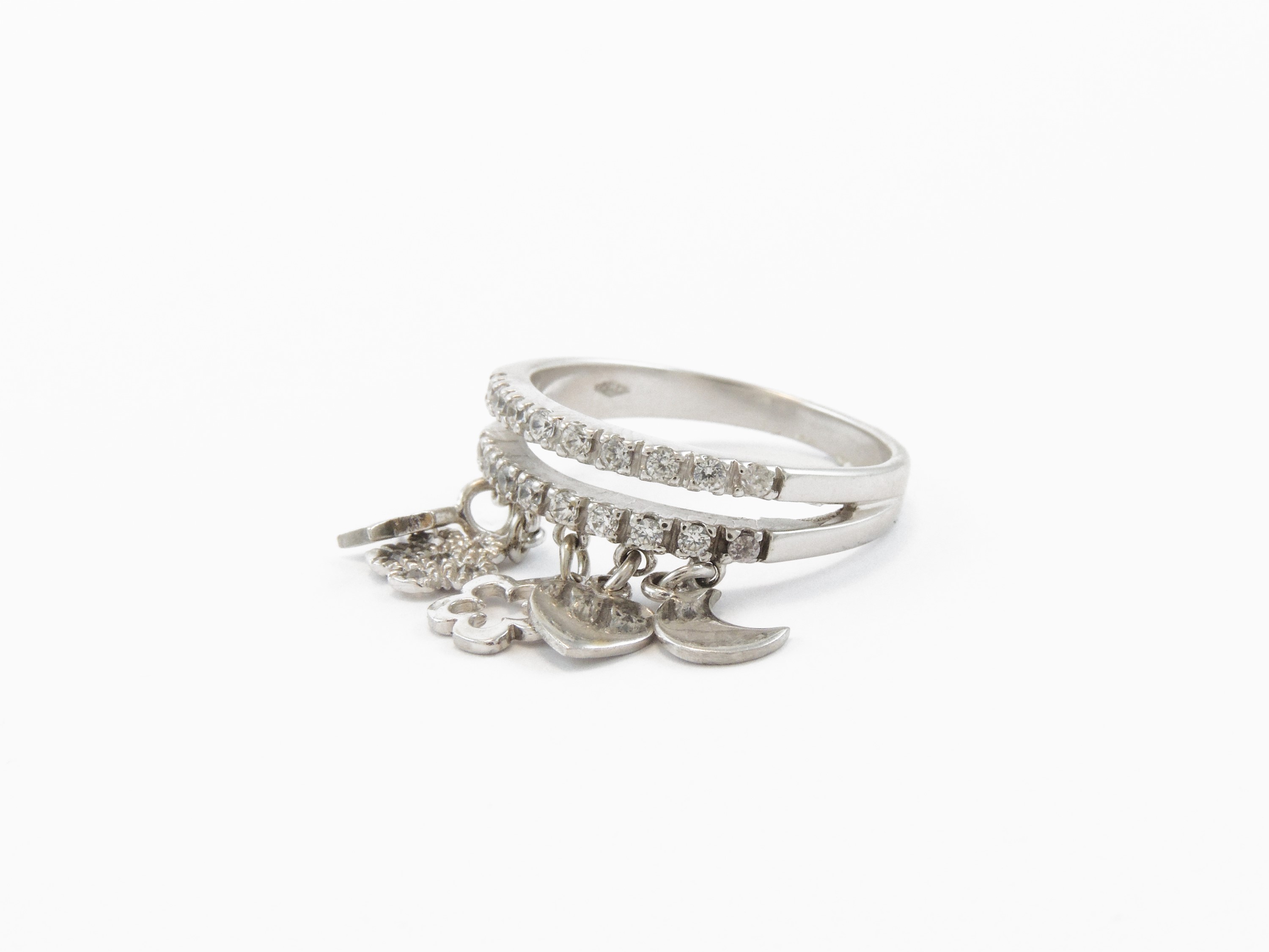 Anello in Oro Bianco con Zirconie Cubiche