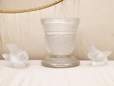 Coppia di Volatili in Cristallo Lalique