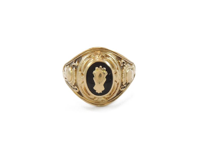 Anello per Uomo in Oro Giallo 375/1000 e Onice