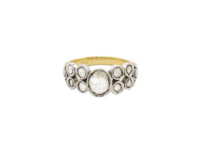 Anello in Oro Bianco e Giallo con Diamanti