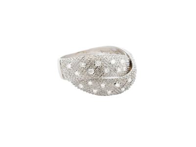 Anello a Fascia in Oro Bianco con Diamanti