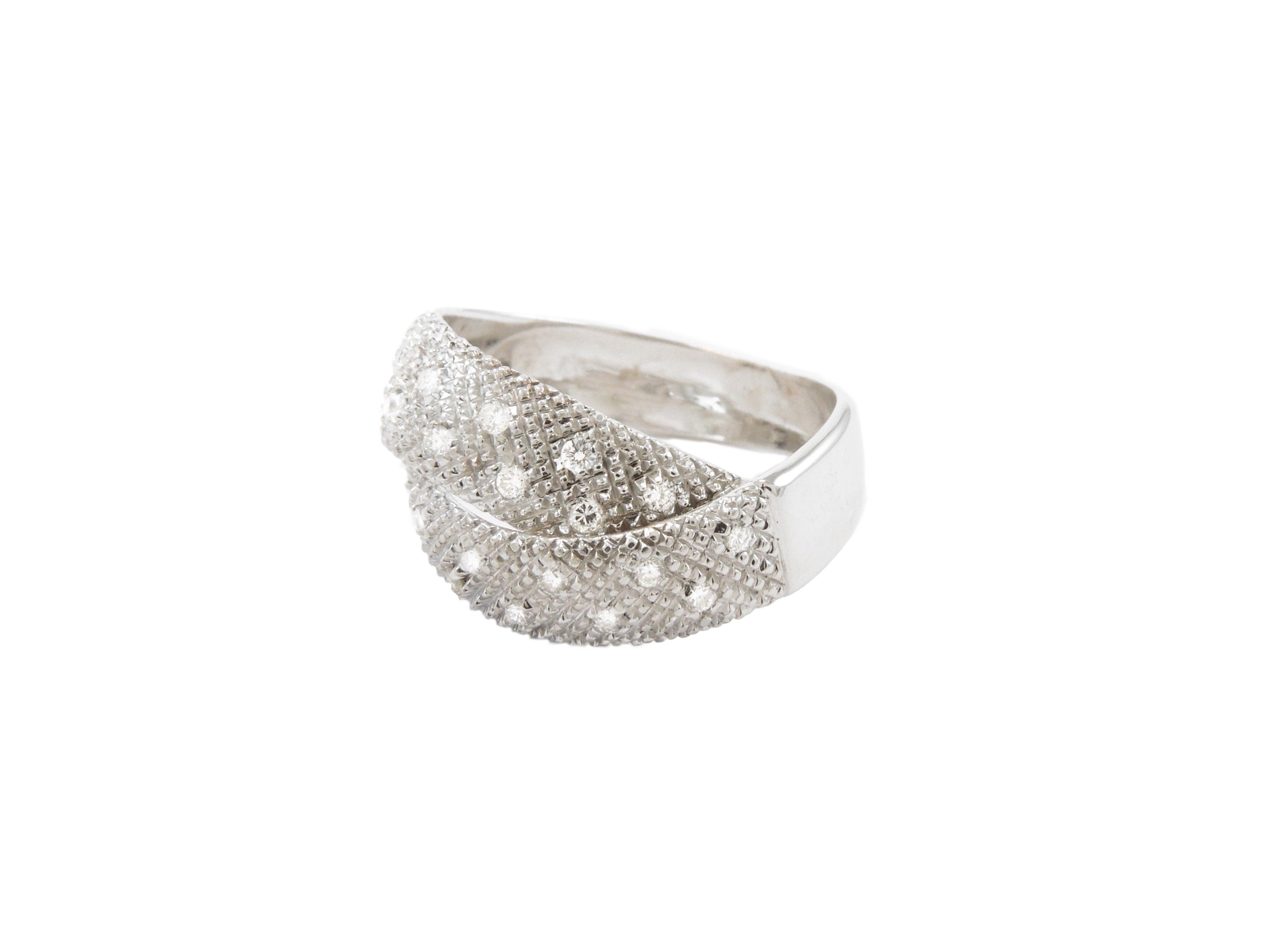 Anello a Fascia in Oro Bianco con Diamanti