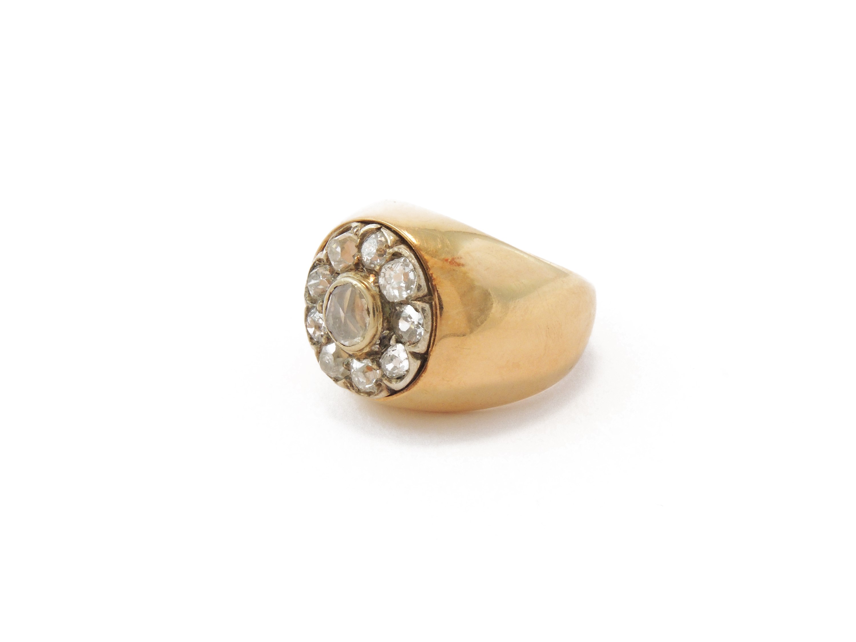 Anello a Fasci in Oro Rosa con Diamanti