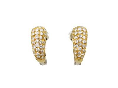 Orecchini in Oro Giallo e Bianco con Diamanti