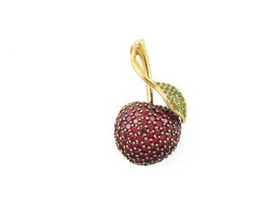 Pendente in Oro Giallo con Gemme Sintetiche