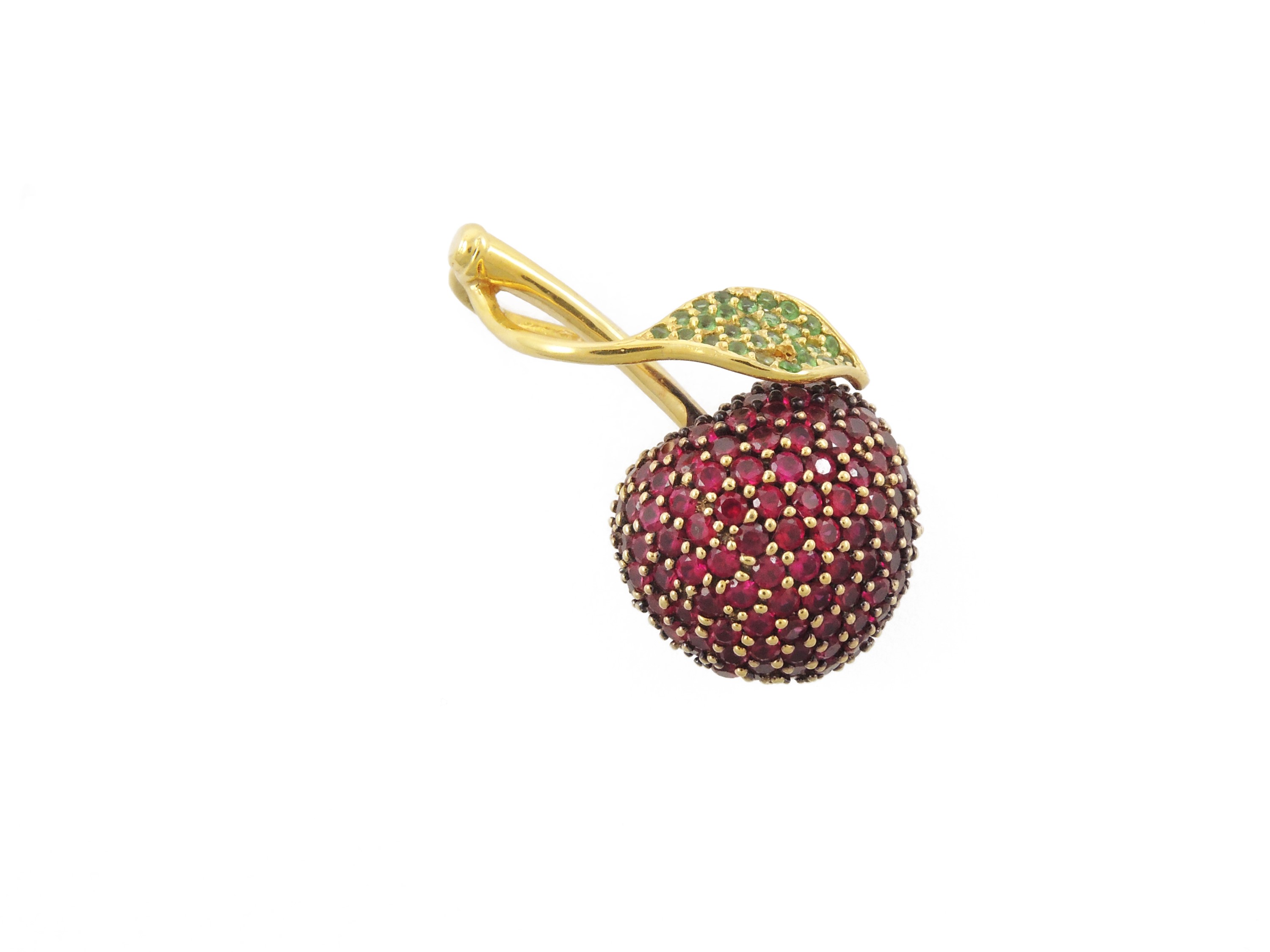 Pendente in Oro Giallo con Gemme Sintetiche