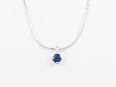 Collana Recarlo in Oro Bianco con Diamanti e Zaffiro