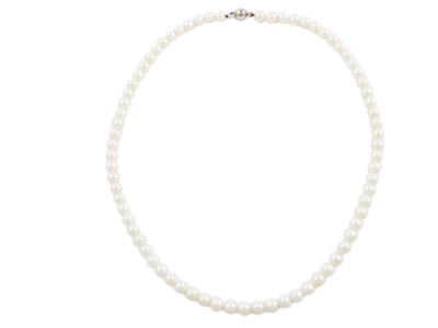 Collana di Perle Coltivate con Fermezza in Oro Bianco