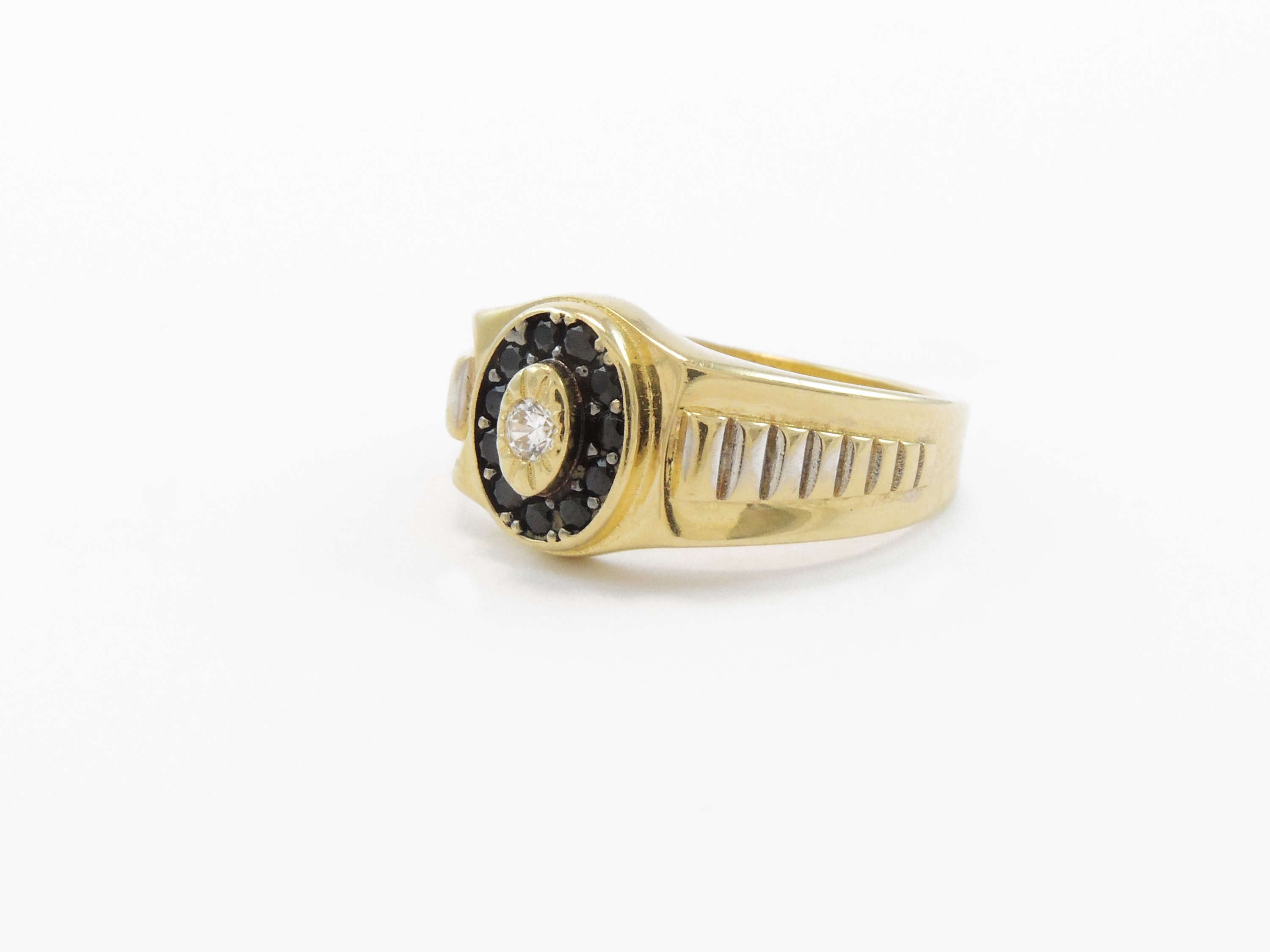 Anello per Uomo in Oro Giallo 585/1000 con Zirconie Cubiche