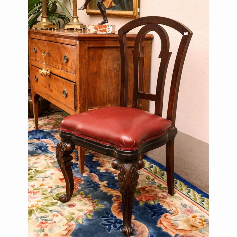 Serie di Otto Sedie Art Decò in Satinwood