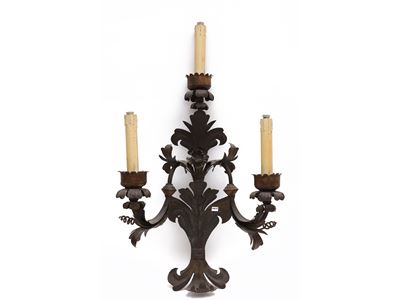 Grande Applique in Tole e Ferro Battuto