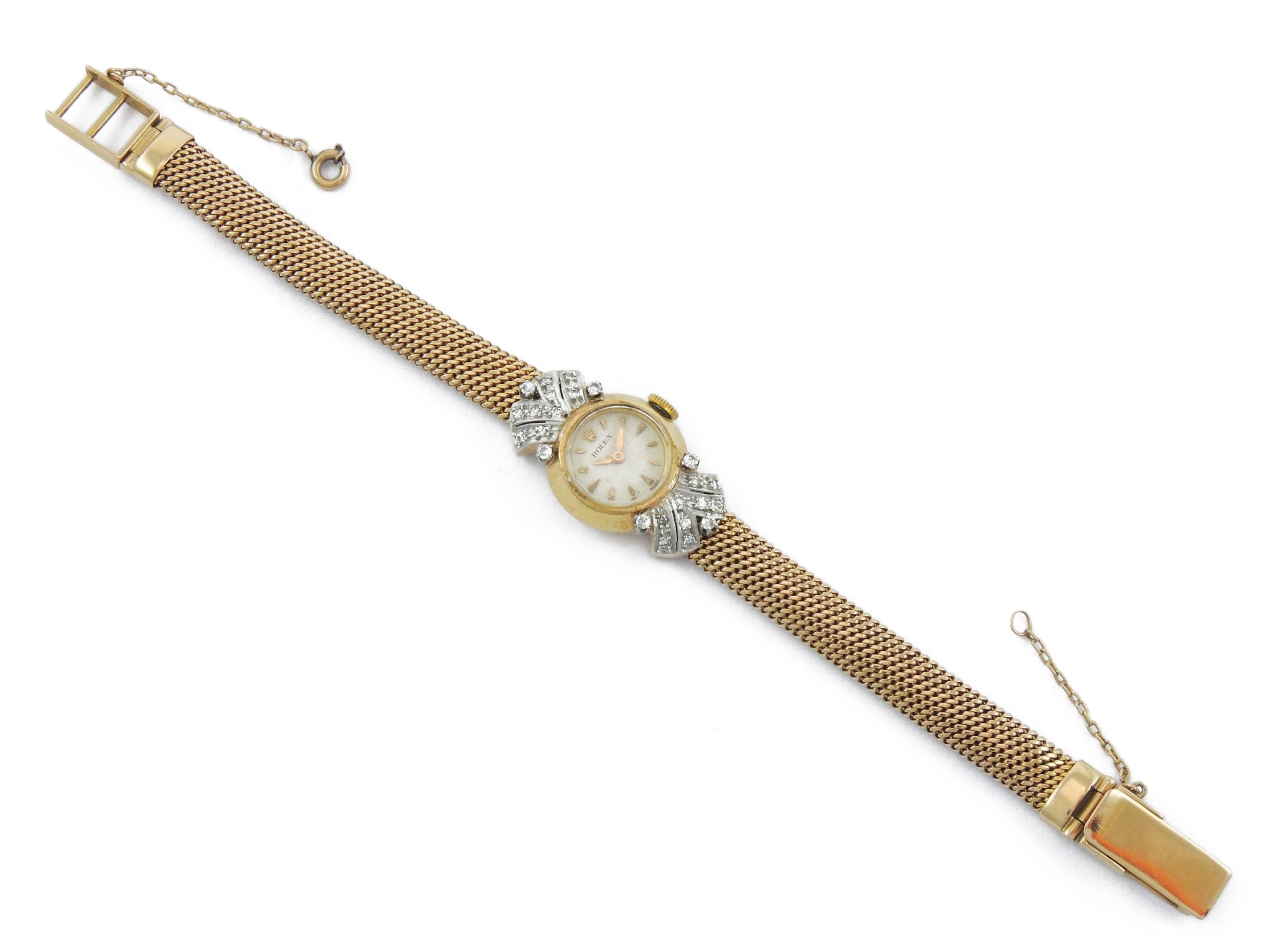 Orologio da Polso per Donna Rolex in Oro Rosa e Platino con Diamanti