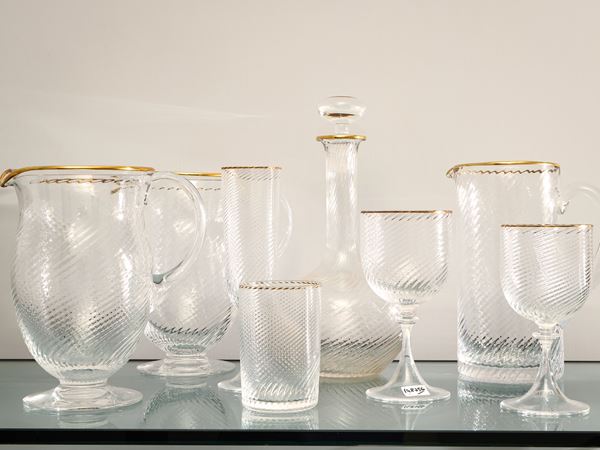 Servizio di bicchieri in vetro soffiato di Murano  - Asta L'Arte di Arredare - Maison Bibelot - Casa d'Aste Firenze - Milano