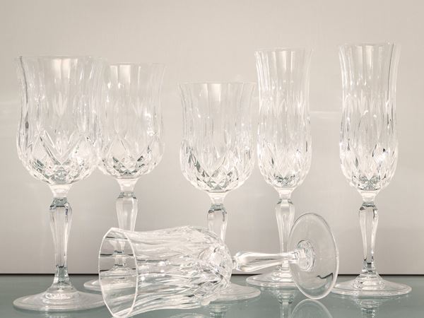 Set of cut crystal glasses