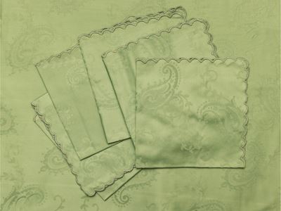 Tovaglia in Cotone Damascato Verde Acqua