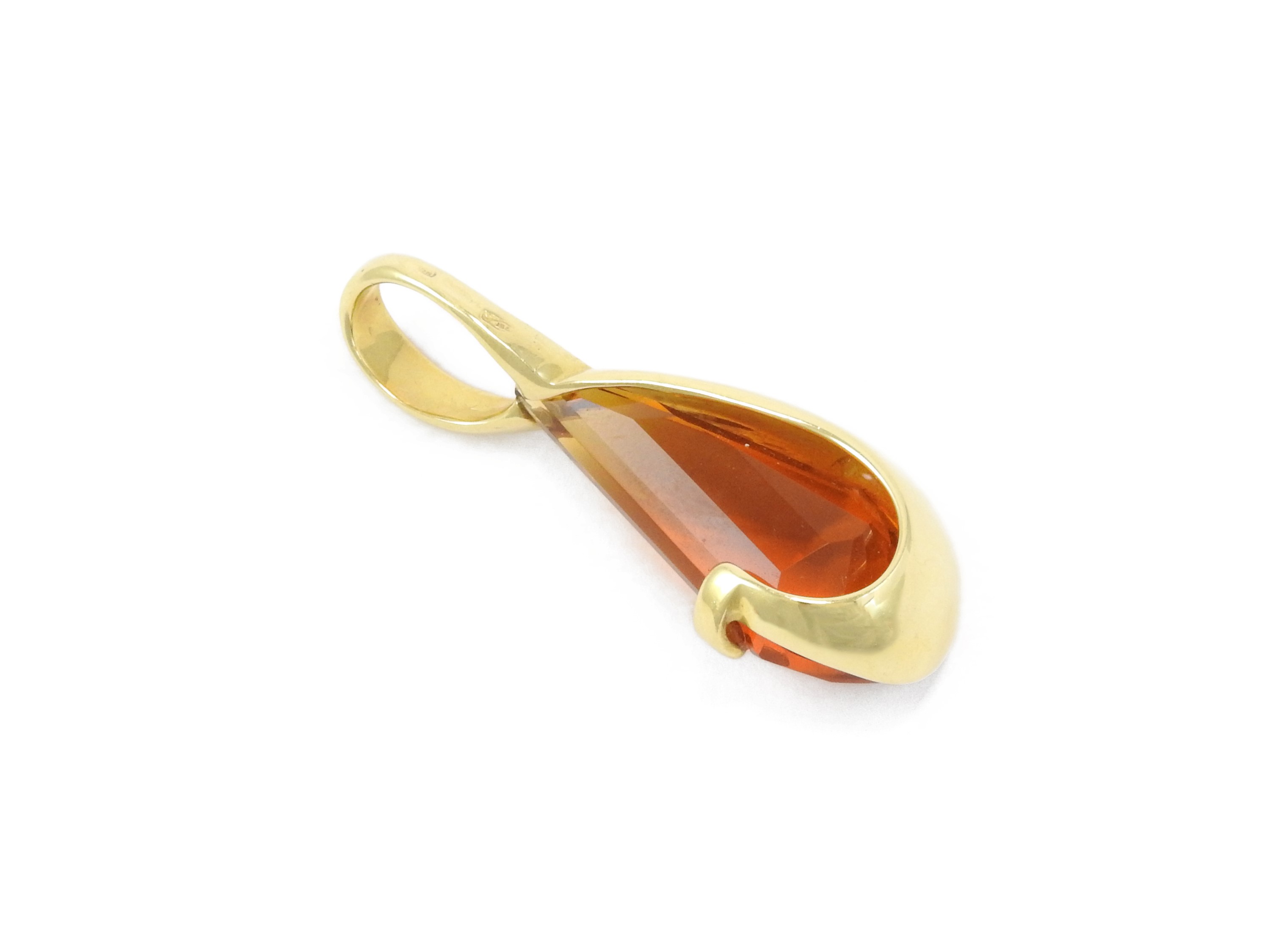 Pendente in Oro Giallo con Quarzo Citrino