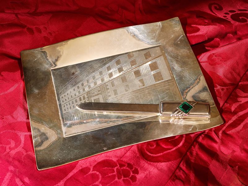 Due Accessori da Scrivania in Argento