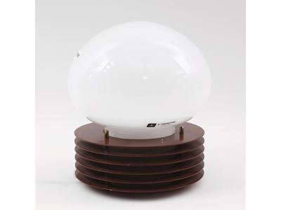 Lampada da Tavolo in Acciaio e Vetro Soffiato, Ernesto Tronconi