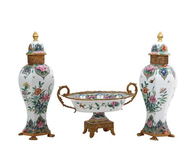 Trittico in Porcellana e Metallo Dorato, Limoges
