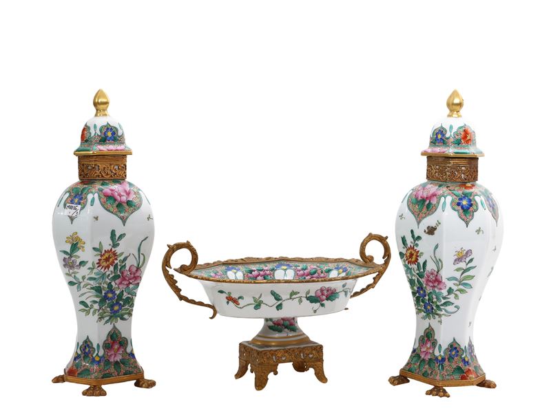 Trittico in Porcellana e Metallo Dorato, Limoges