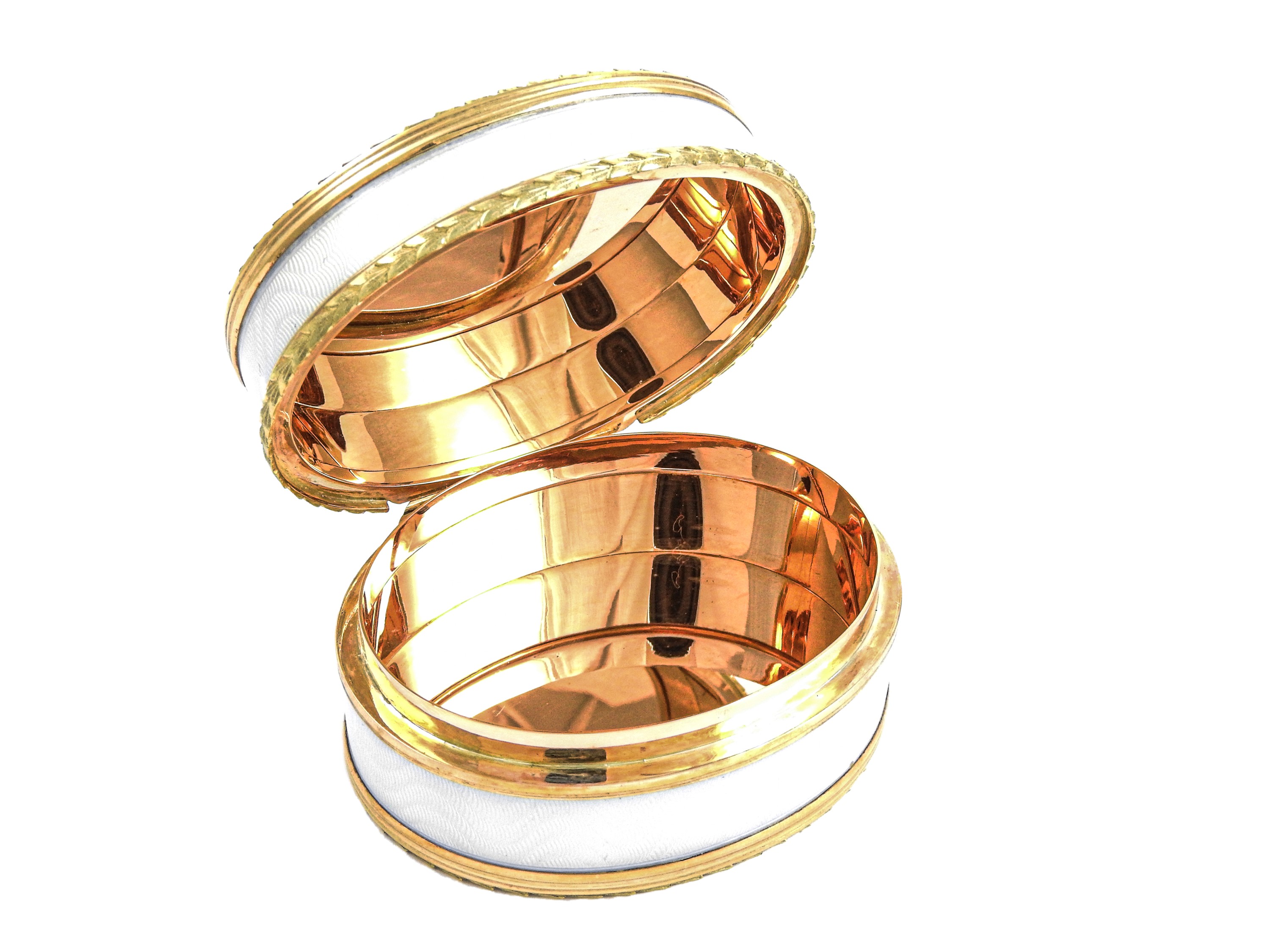Tabacchiera in Oro Giallo, Oro Rosa e Argento con Diamanti, Smalti e Miniatura