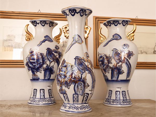 Triptych of ceramic vases