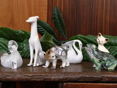 Lotto di Curiosità Animalier in Porcellana e Ceramica