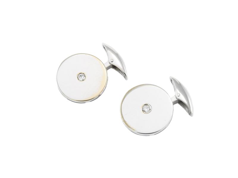 Coppia di Gemelli in Oro Bianco con Diamanti